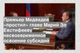 Премьер Медведев «простил» главе Марий Эл Евстифееву несвоевременное освоение субсидий