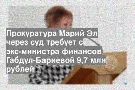Прокуратура Марий Эл через суд требует с экс-министра финансов Габдул-Бариевой 9,7 млн рублей