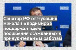 Сенатор РФ от Чувашии Николай Владимиров поддержал идею поощрения осужденных к принудительным работам