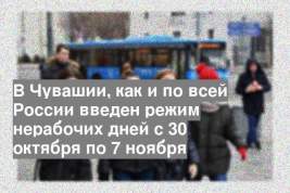В Чувашии, как и по всей России введен режим нерабочих дней с 30 октября по 7 ноября