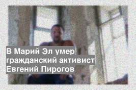 В Марий Эл умер гражданский активист Евгений Пирогов