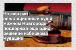 Четвертый апелляционный суд в Нижнем Новгороде поддержал еще одно решение избиркома Чувашии