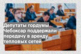 Депутаты гордумы Чебоксар поддержали передачу в аренду тепловых сетей