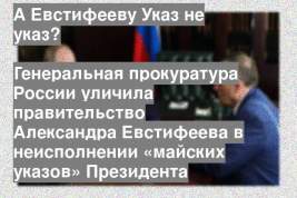 Генеральная прокуратура России уличила правительство Александра Евстифеева в неисполнении «майских указов» Президента