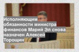 Исполняющим обязанности министра финансов Марий Эл снова назначен Алексей Торощин