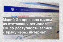 Марий Эл признана одним из отстающих регионов РФ по доступности записи к врачу через интернет