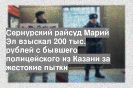 Сернурский райсуд Марий Эл взыскал 200 тыс. рублей с бывшего полицейского из Казани за жестокие пытки