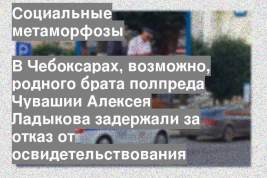 В Чебоксарах, возможно, родного брата полпреда Чувашии Алексея Ладыкова задержали за отказ от освидетельствования