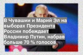 В Чувашии и Марий Эл на выборах Президента России побеждает Владимир Путин, набрав больше 70 % голосов