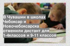 В Чувашии в школах Чебоксар и Новочебоксарска отменили дистант для 1-4классов и 9-11 классов