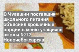 В Чувашии поставщик школьного питания объяснил крошечные порции в меню учащихся школы №12 Новочебоксарска