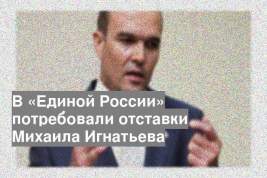 В «Единой России» потребовали отставки Михаила Игнатьева