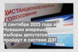В сентябре 2023 года в Чувашии впервые выборы депутатов пройдут в системе ДЭГ