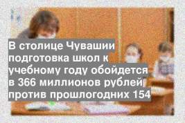 В столице Чувашии подготовка школ к учебному году обойдется в 366 миллионов рублей против прошлогодних 154