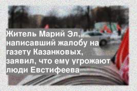 Житель Марий Эл, написавший жалобу на газету Казанковых, заявил, что ему угрожают люди Евстифеева